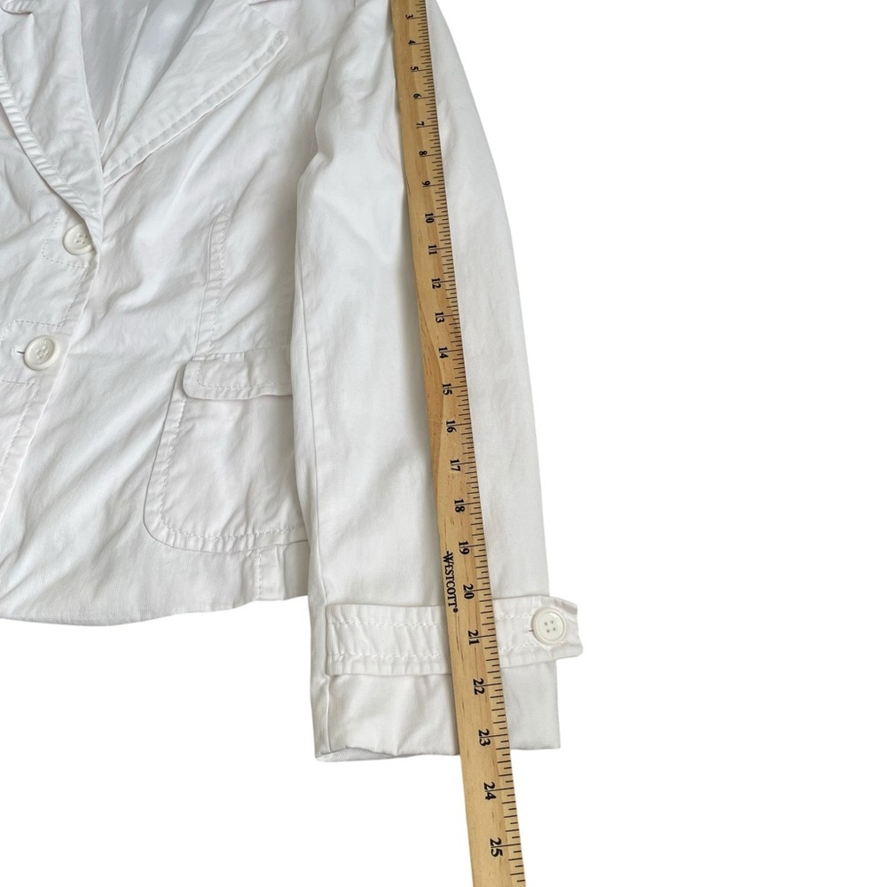 Escada Light Jacket Blazer White Cotton Summer Retro Casual Designer Size M - Picture 9 of 14